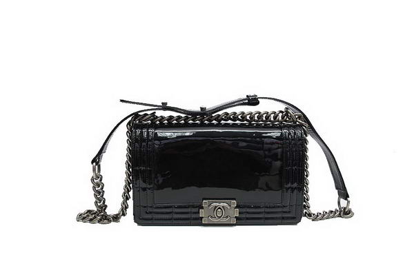 7A Chanel A30168 Black Patent Leather Le Boy Flap Shoulder Bag Online